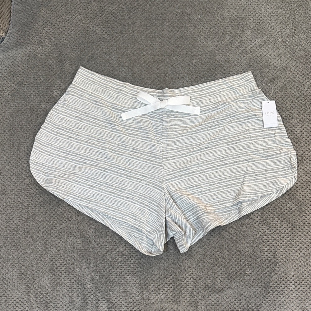 GAP Women's Light Gray Striped Athletic Shorts